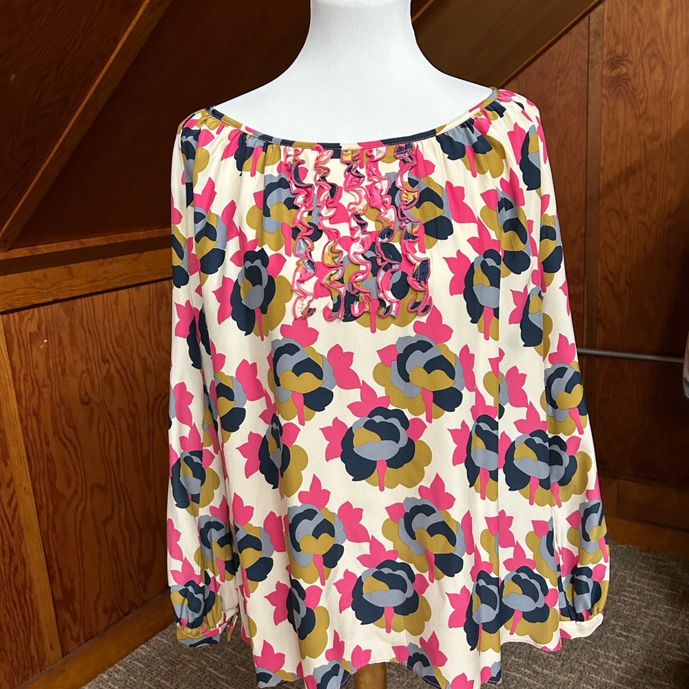 Sophia Eugene Floral Blouse - Pink, Blue, Cream